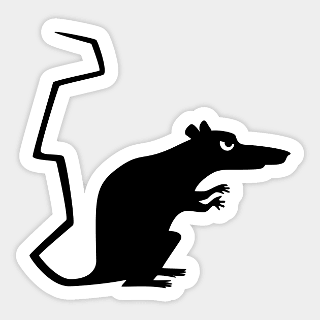 Angry Animals - Rat Sticker by VrijFormaat